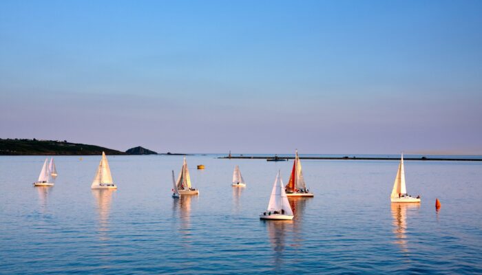 Regatta at sunset